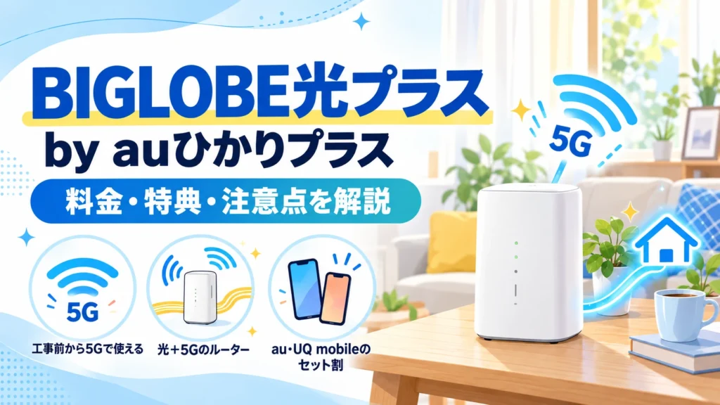 BIGLOBE光プラスの料金・特典・注意点の解説